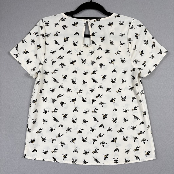 ModCloth Bee Print Top Women S Blouse Whimsical Garden Fairy - Picture 2 of 8